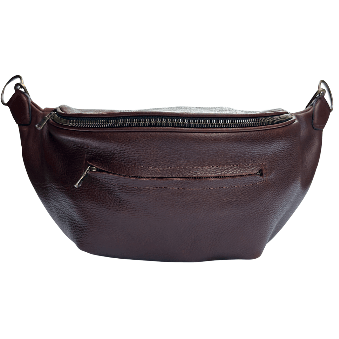 Zendira Saturday concealed carry crossbody in Chocolate leather