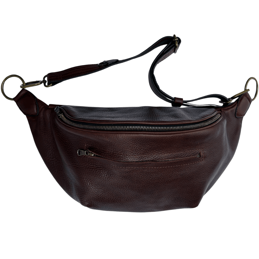 Zendira Saturday concealed carry crossbody in Chocolate leather