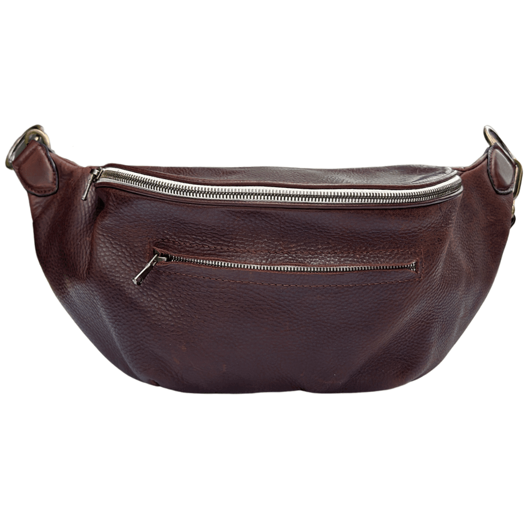 Zendira Saturday concealed carry crossbody in Coco Creme leather