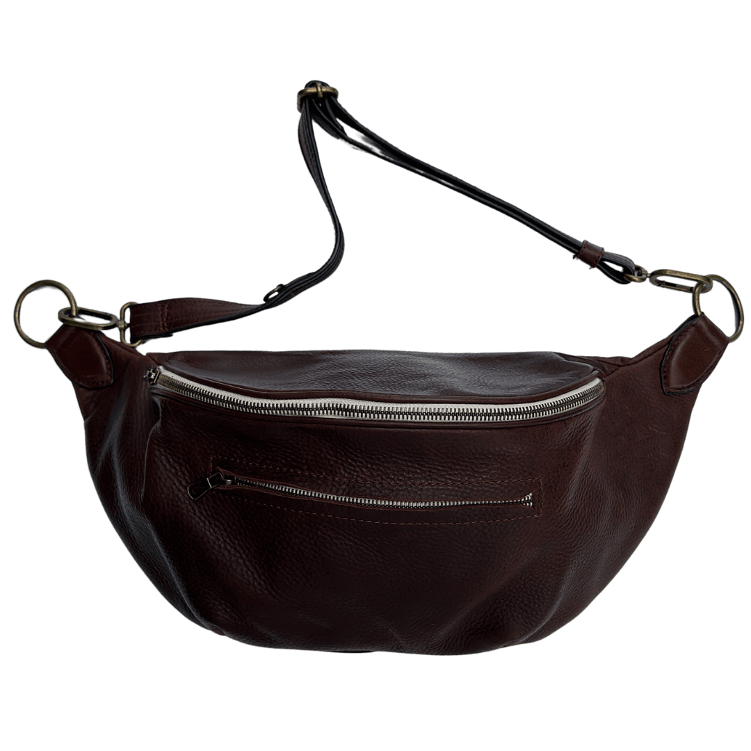 Zendira Saturday concealed carry crossbody in Coco Creme leather