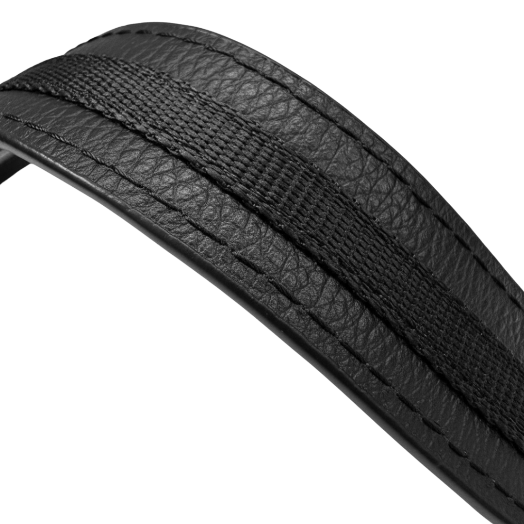 Smoke Zendira Saturday concealed carry crossbody bag with gun metal hardware and pebbled black leather cut-resistant strap.