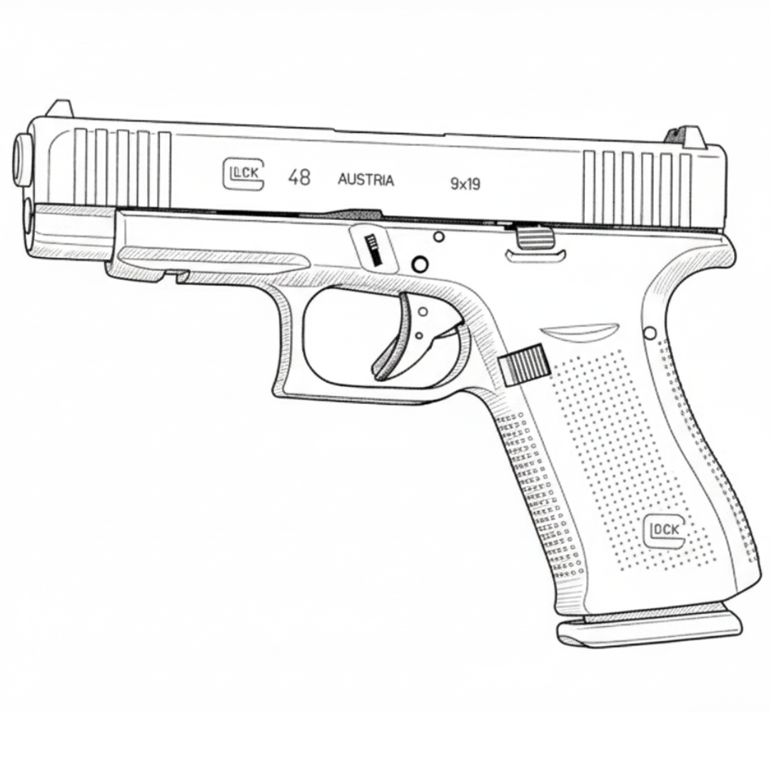 Glock 48 line drawing for Zendira