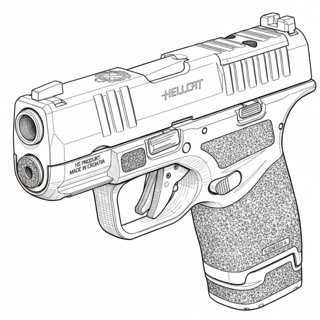 Hellcat line drawing