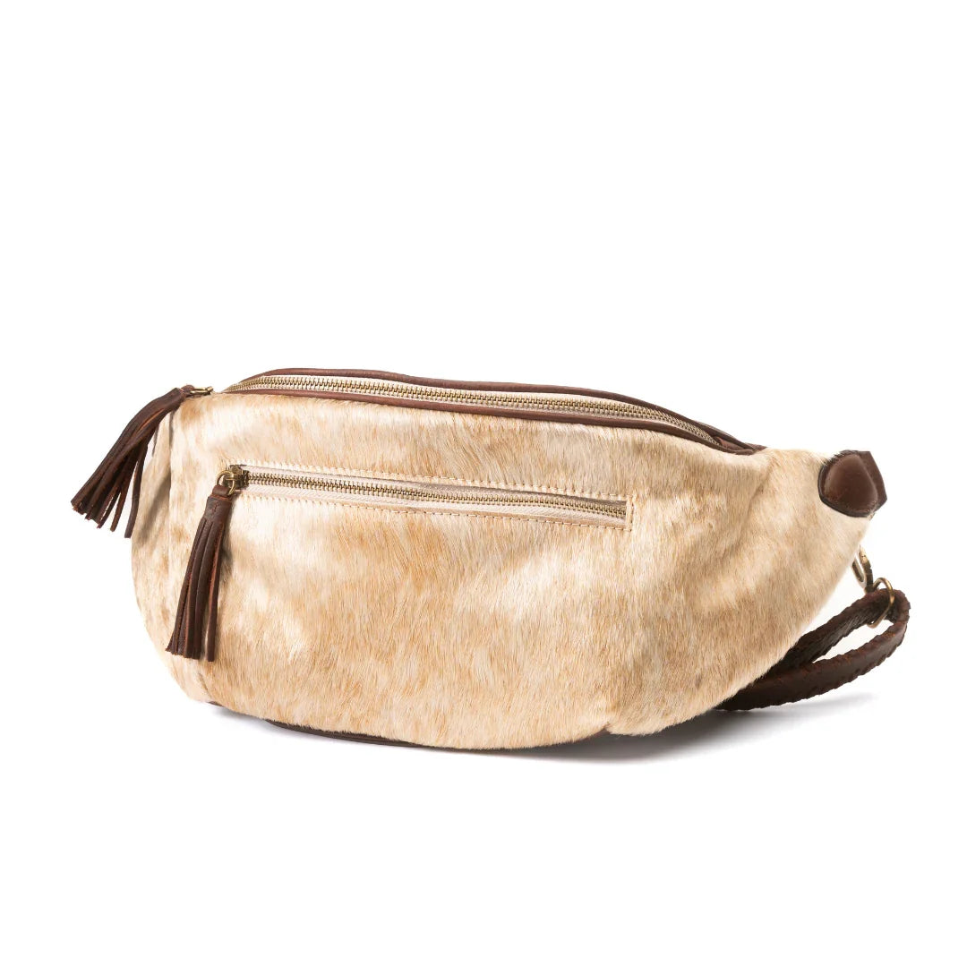 Angled view of the Jessie Harrison x Zendira concealed carry crossbody bag