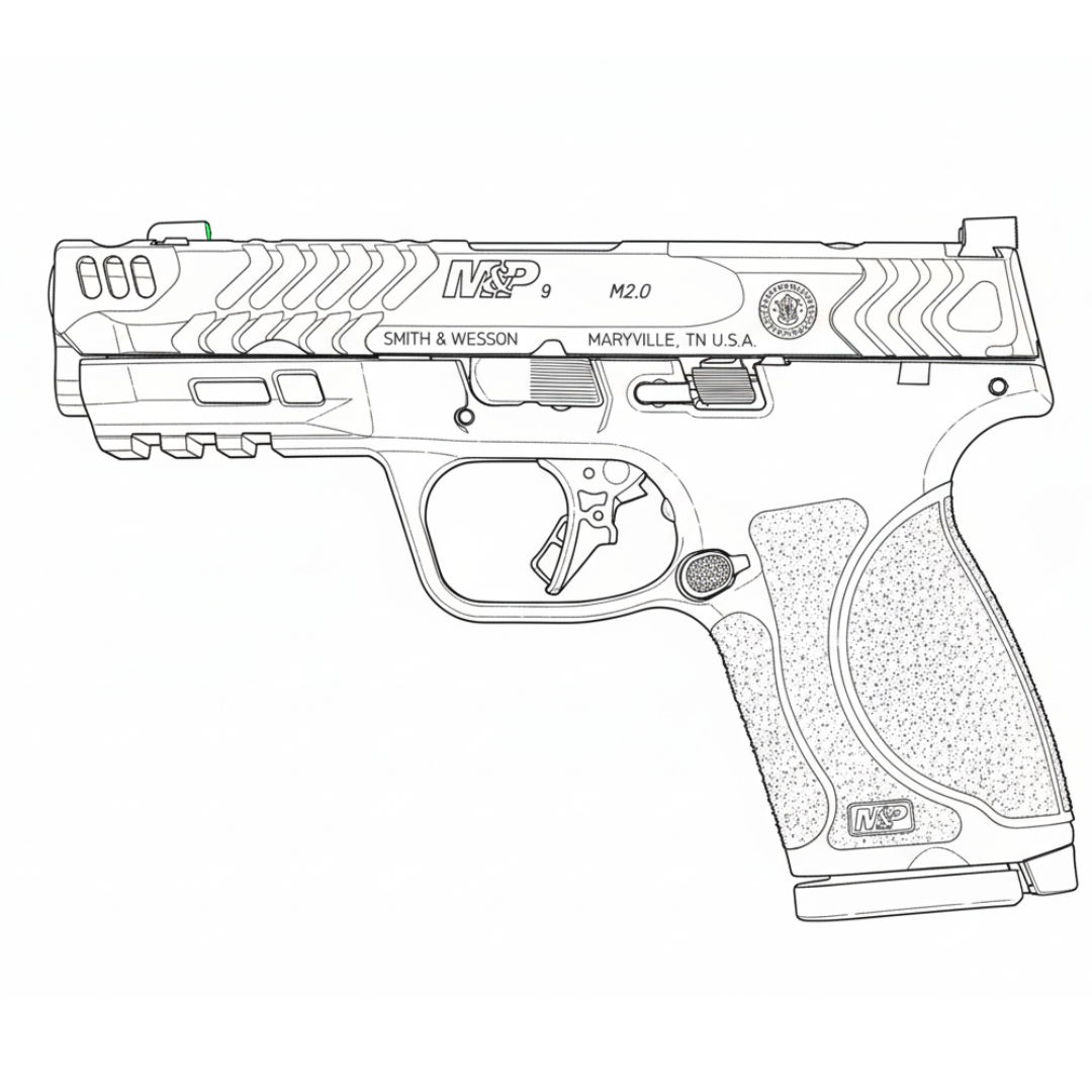 Smith and Wesson M2.0 firearm line drawing