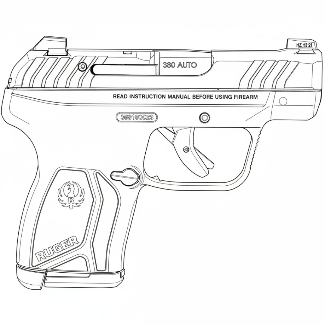 Ruger LCP Max line drawing