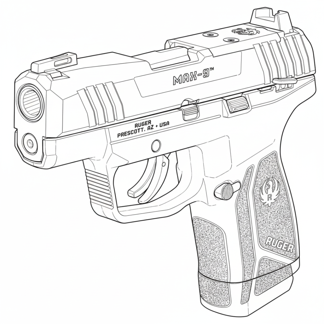 Ruger Max 9 line drawing