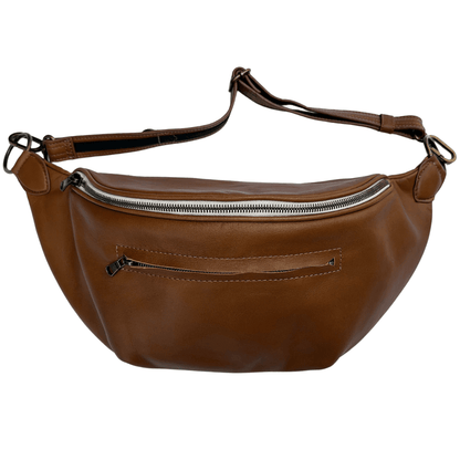 Zendira Saturday concealed carry crossbody in Cafe Con Leche leather