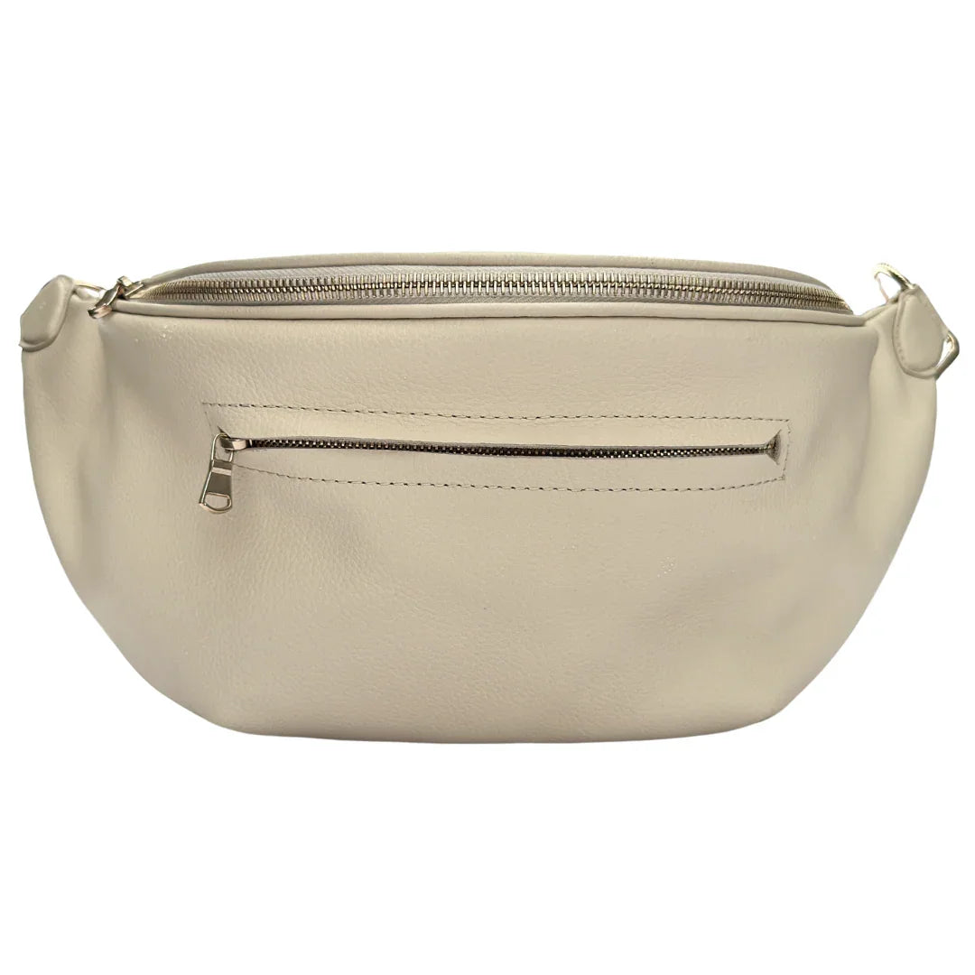 Zendira Saturday concealed carry crossbody in Pearl leather