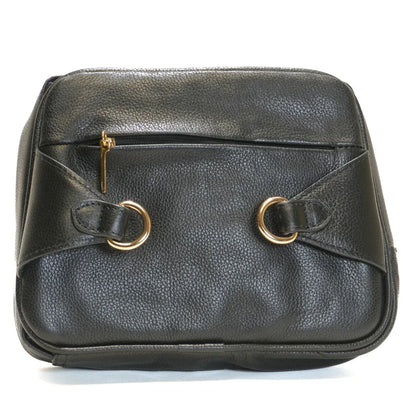 Back view of Zendira Sofia concealed carry crossbody bag in stiletto black leather