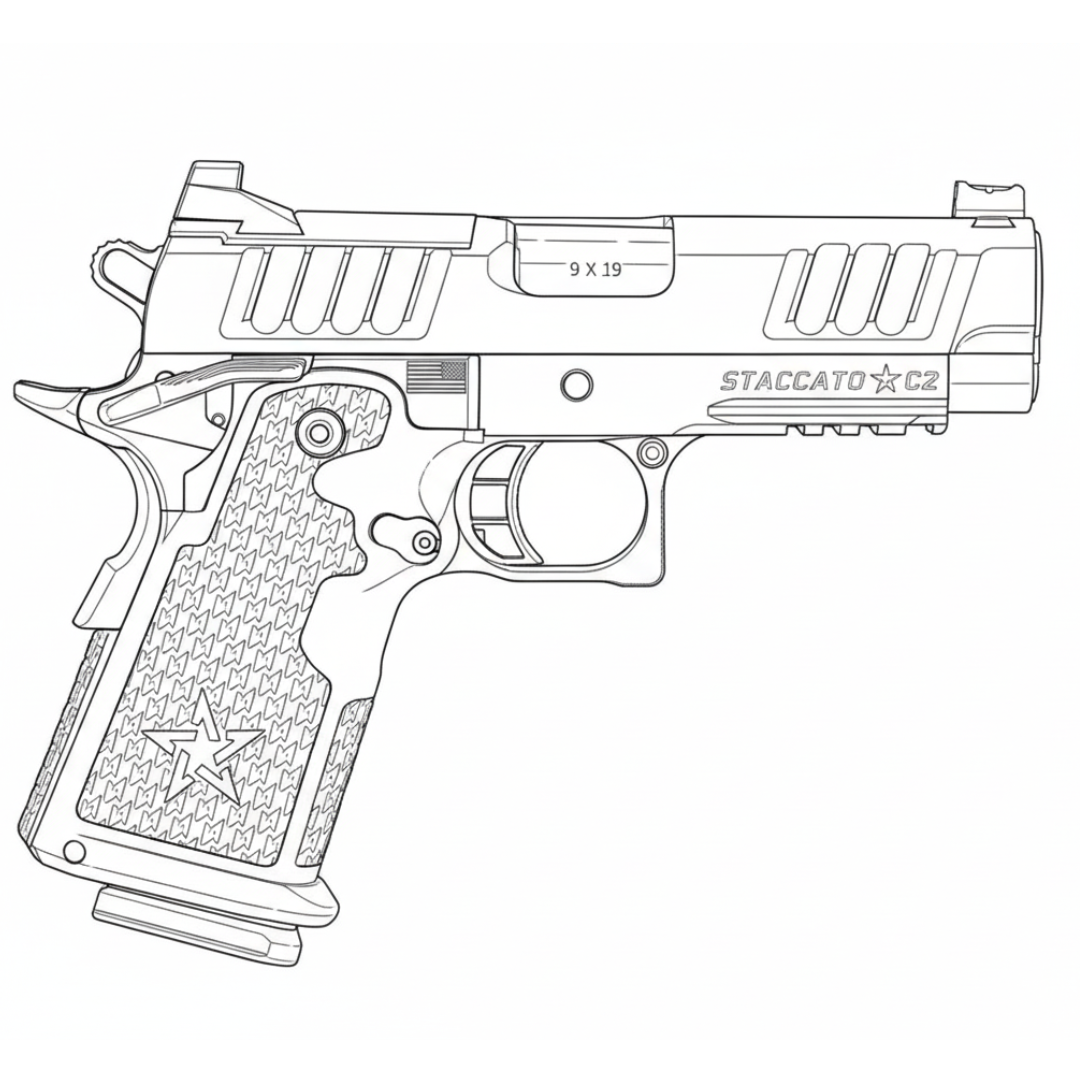 Line drawing of Staccato C2