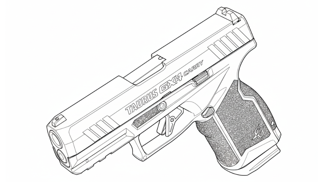 Line drawing of Taurus GX4 Carry angled