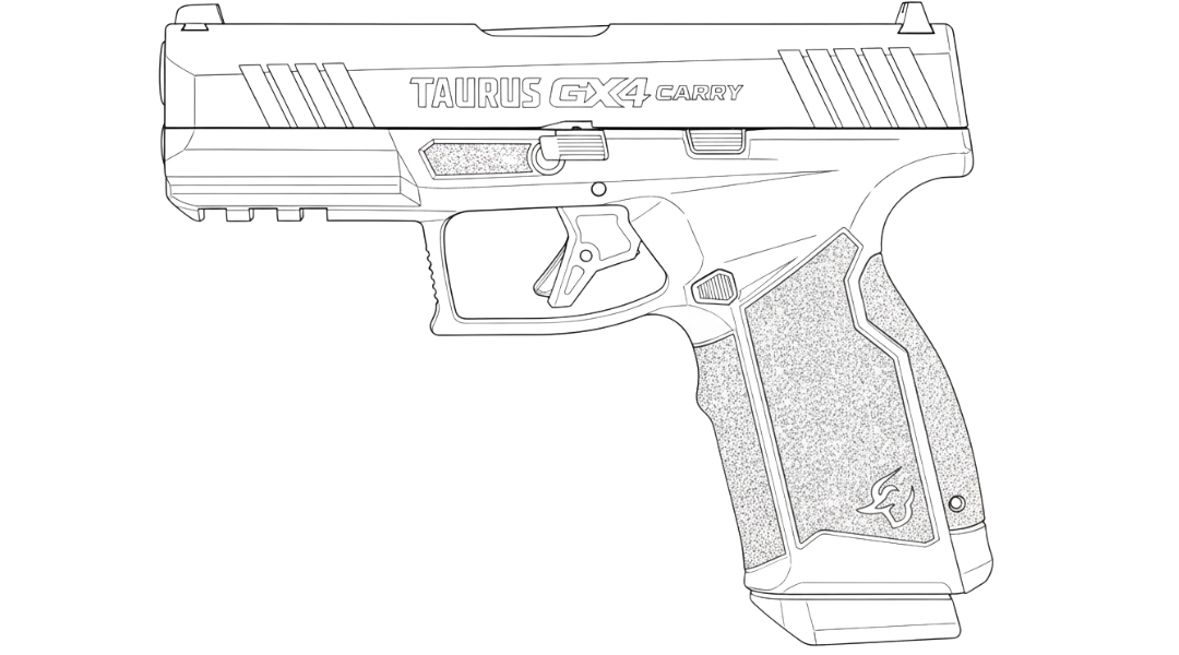 Line drawing of Taurus GX4 Carry firearm